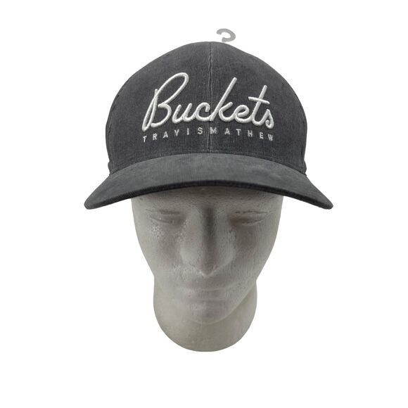 Travis Mathew Hat Mens Snapback Grey No Curfew Buckets Gecko Glass Cup 2021 - Picture 1 of 10